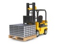 Forklift Truck moves Silver Bars