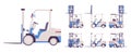 Forklift truck, professional vehicle, pallet for lifting, carrying heavy loads