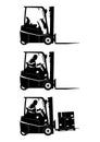 Silhouette of electric compact indoor forklift.