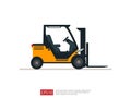 Forklift truck vector illustration. warehouse fork loader icon template. delivery truck symbol for supply storage service, logisti Royalty Free Stock Photo