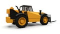 Forklift truck on a white isolated background. 3d rendering. Royalty Free Stock Photo