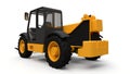 Forklift truck on a white isolated background. 3d rendering. Royalty Free Stock Photo