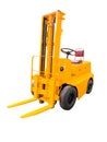 Forklift truck yellow isolated on white background. Royalty Free Stock Photo