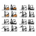 Forklift Vector Illustration Set Design Royalty Free Stock Photo