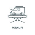 Forklift vector line icon, linear concept, outline sign, symbol