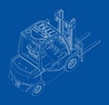 Forklift. Orthography Vector Royalty Free Stock Photo