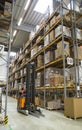 Forklift in a warehouse