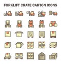 Forklift working icon