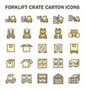 Forklift working icon