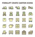 Forklift working icon