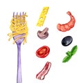 Forks with foods