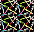 Forks and Knifes Seamless Background Royalty Free Stock Photo