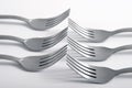 Forks in a row Royalty Free Stock Photo