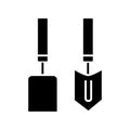 Forks, trowel mini icon, vector illustration, black sign on isolated background Royalty Free Stock Photo