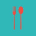 Forkwithspoon. Vector illustration decorative design Royalty Free Stock Photo