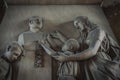 Spooky Family portrait of an old gravestone