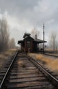The Forlorn Train Station Royalty Free Stock Photo