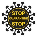 Form bacteria virus stop sign quarantine vector page sign warning about the quarantine zone coronavirus COVID, stop Royalty Free Stock Photo