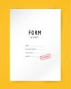 Form blank illustration. Folder, paper, isolated