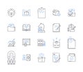 Form-filling line icons collection. Input, Data, Fields, Information, Details, Formulate, Entry vector and linear Royalty Free Stock Photo