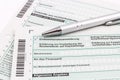 Form of income tax return with pen Royalty Free Stock Photo