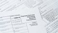 Form 1099-K, Payment Card and Third Party Network Transactions, IRS Tax Document Close-Up legal paper filing tax Royalty Free Stock Photo