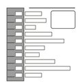 Form layout template. Simple vector outline. Structured text boxes. Minimal information design.