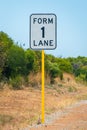 Form One Lane street sign in Australia Royalty Free Stock Photo