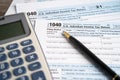 Form 1040, U.S. Individual Income Tax Return, tax forms in the U.S. tax system Royalty Free Stock Photo