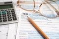 Form 1040, U.S. Individual Income Tax Return, tax forms in the U.S. tax system Royalty Free Stock Photo