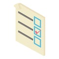 Form voting icon, isometric 3d style