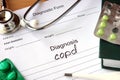 Form with word diagnosis Chronic obstructive pulmonary disease (COPD)