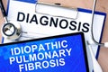 Form with word diagnosis Idiopathic pulmonary fibrosis