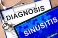 Form with word diagnosis sinusitis.