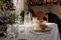 Formal dining room decorated for the holidays Royalty Free Stock Photo