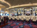 The  Formal Dining Room on the Royal Caribbean Cruise Ship Mariner of the Seas in Port Canaveral, Florida Royalty Free Stock Photo