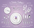 Formal Dinner Place Setting Infographics Royalty Free Stock Photo