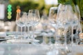 Formal dinner service at a wedding banquet Royalty Free Stock Photo