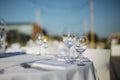 Formal dinner service at a wedding banquet Royalty Free Stock Photo