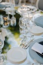 Formal dinner service at a wedding banquet Royalty Free Stock Photo