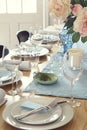 Formal dinner table setting at home Royalty Free Stock Photo