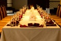 Formal dinner table settings for a special event