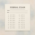 Formal Exam Paper Mockup Stock Image for Testing Royalty Free Stock Photo