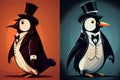 The Formal Fun Penguin, A Whimsical Illustration Made with Generative AI