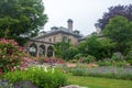 Formal garden outside the mansion at Harkness Memorial State Park in Waterford, Connecticut