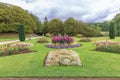 Formal gardens surrounding historic Lyme Hall mansion house in Cheshire, UK. Royalty Free Stock Photo