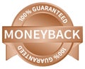 Moneyback guaranteed sticker, formal image for guaranteed sales, isolated.