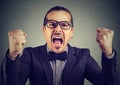 Formal man screaming in anger Royalty Free Stock Photo