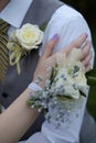 Formal Prom Wedding Corsage Flowers Boy and Girl Royalty Free Stock Photo