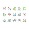 Formal and pure science RGB color icons set Royalty Free Stock Photo